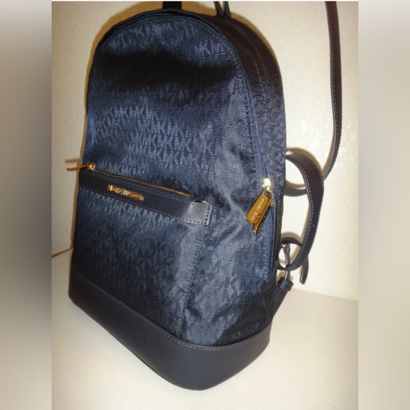 MICHAEL KORS Morgan MK Signature MD Backpack Admiral Blue Canvas & Saffiano - Picture 7 of 8